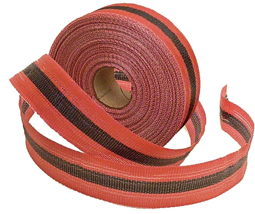 Accuform Woven Barricade/Perimeter Tape, Red with Black Center Stripe, 2" x 200-ft (PTW204)