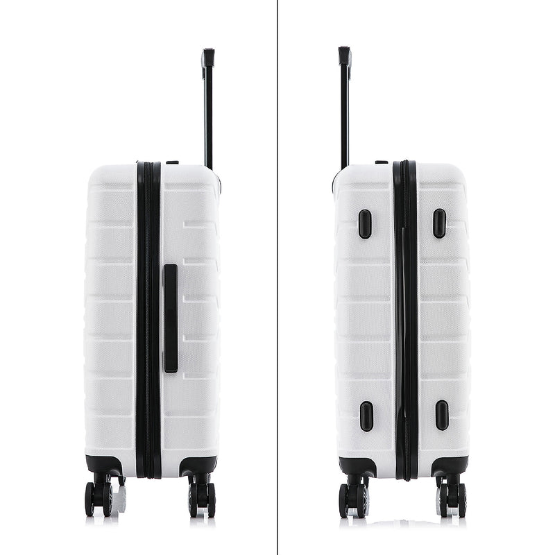 InUSA Trend 3-Piece Hardside Spinner Carry-On Luggage Set, TSA Checkpoint Friendly, White (IUTRESML-WHI)