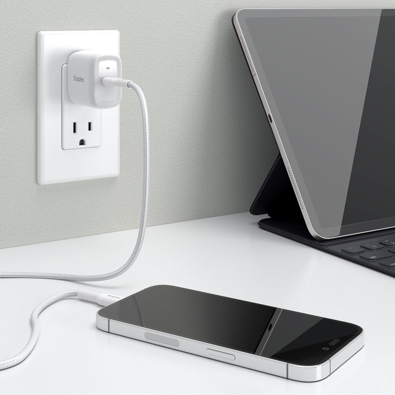 Staples TECH USB-C Wall Charger, 20W, White (ST62322)