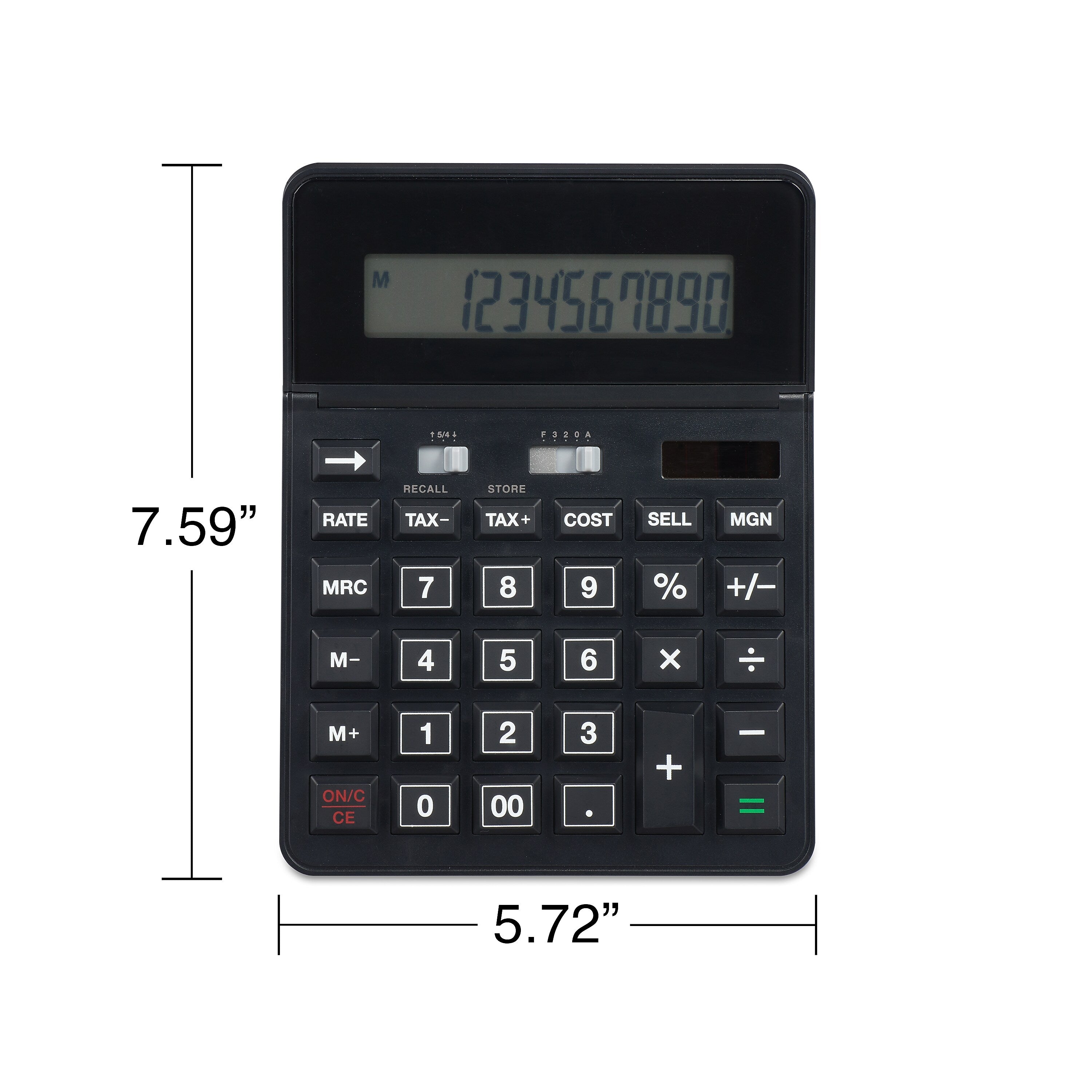 Staples 12-Digit Battery & Solar Basic Calculator, Black (TR290/ST290-CC)