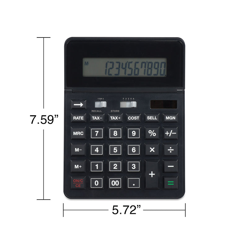 Staples 12-Digit Battery & Solar Basic Calculator, Black (TR290/ST290-CC)
