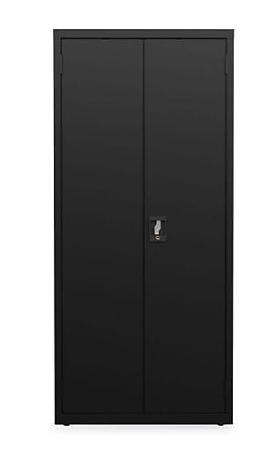OIF 66"H Steel Storage Cabinet with 3 Shelves, Black (CM6615BK)