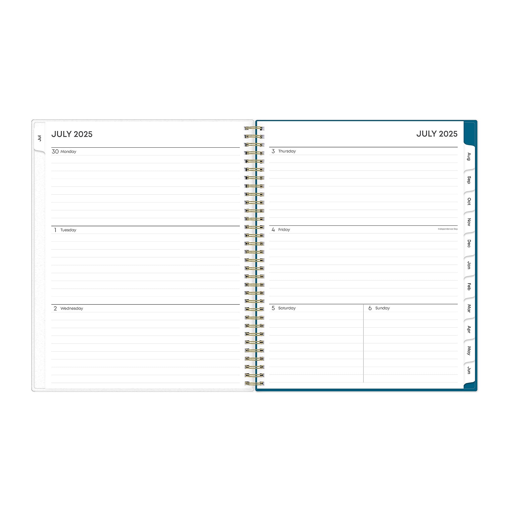 2025-2026 Blue Sky Bakah Blue 8.5" x 11" Academic Year Weekly & Monthly Planner, Plastic Cover, Multicolored (131951-A26)