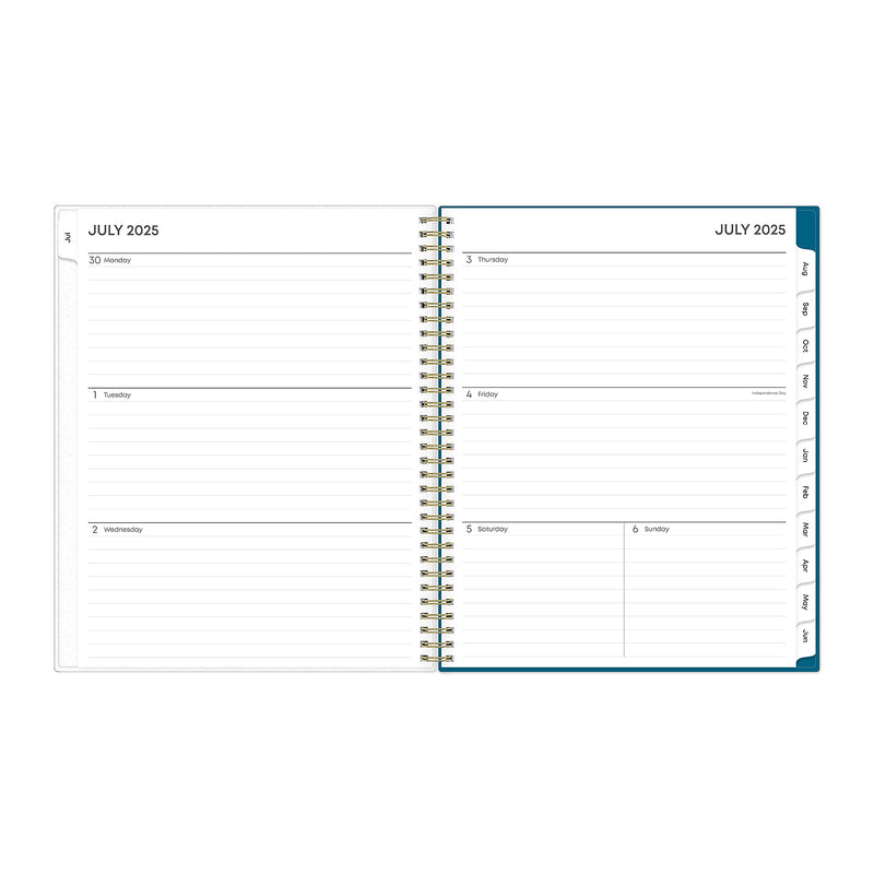 2025-2026 Blue Sky Bakah Blue 8.5" x 11" Academic Year Weekly & Monthly Planner, Plastic Cover, Multicolored (131951-A26)