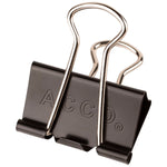 ACCO Medium Binder Clips, 0.63" Capacity, Black, 12 Clips/Pack (A7072050B)
