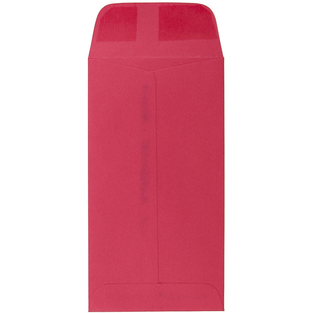 JAM Paper #7 Coin Envelope 3 1/2" x 6 1/2", Red, 100/Pack (355228282d)