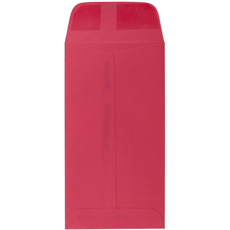 JAM Paper #7 Coin Envelope 3 1/2" x 6 1/2", Red, 100/Pack (355228282d)