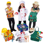 Bintiva Dress Up/Drama Play Helping At Home Trunk Set, Construction Worker/Chef/Gardener, 15 Pieces/Set (BNVBT023)