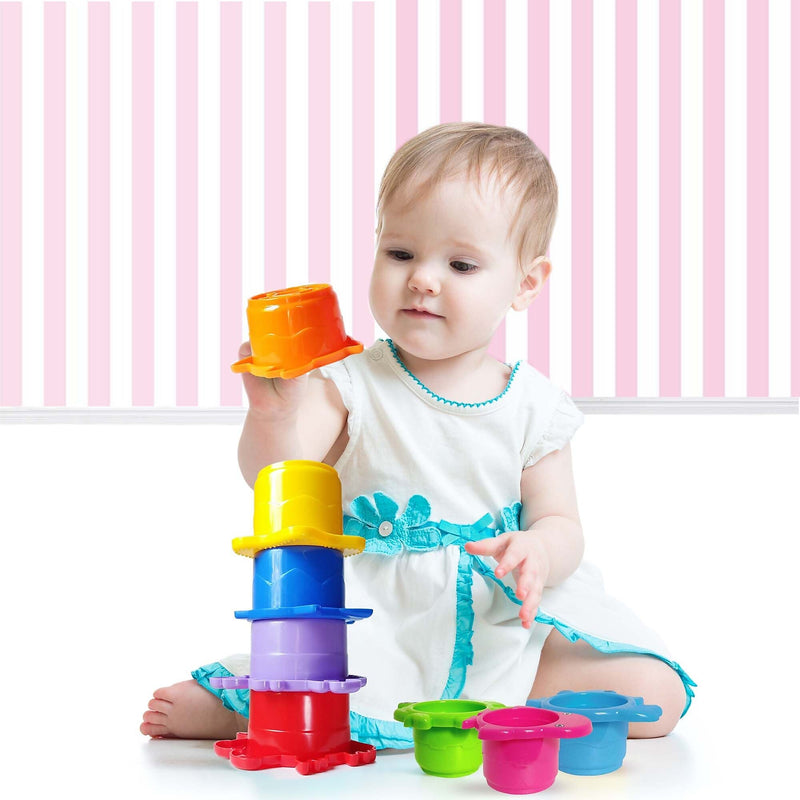 Extasticks Beautiful Colored Stacking Cups With Sea Animals, Multicolored (EXAE3300)