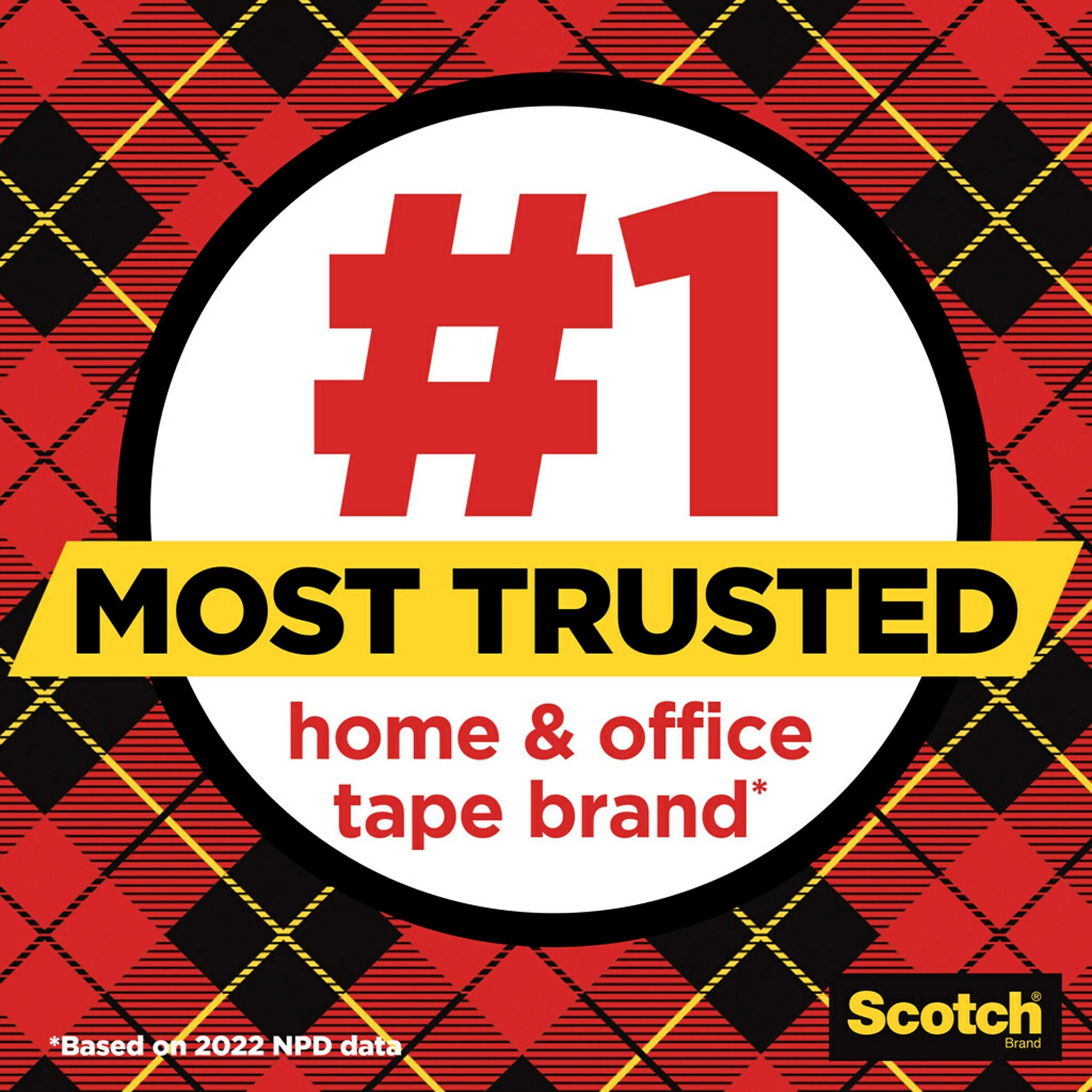 Scotch Transparent Clear Tape Refill, 1" x 72 yds., 3" Core, Clear (600-12592)