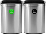 Alpine Industries Dual-Stream Recycling Station, 10.5 Gallon, Stainless Steel (ALP470-40L-CO-T)