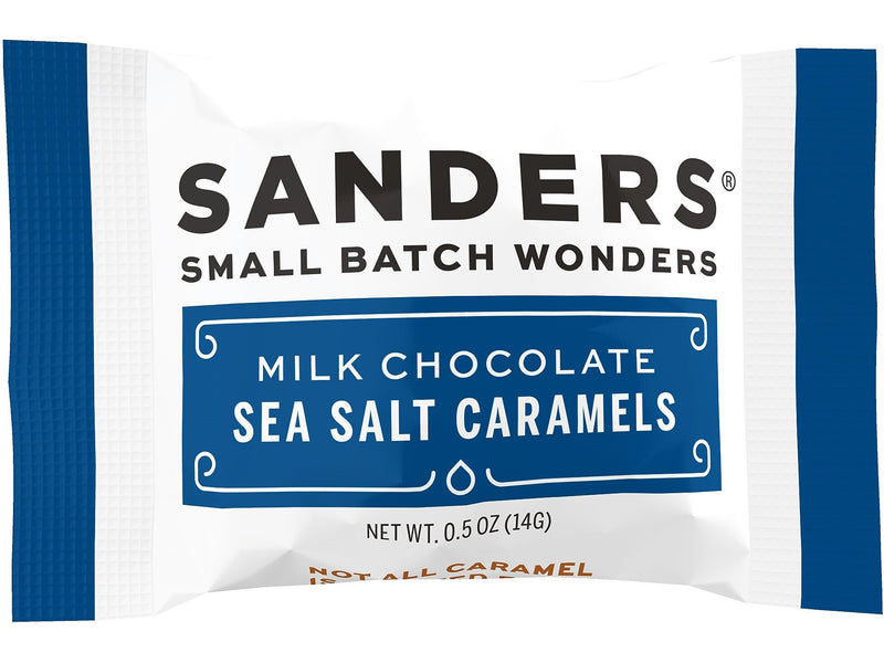 Sanders Small Batch Wonders Snack-Size Sea Salt Milk Chocolate Caramels, 24 oz., 48 Pieces/Box (27163)