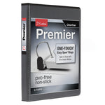 Cardinal Premier ClearVue 1" 3-Ring Non-View Binders, D-Ring, Black (10301)