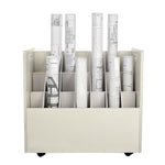 AdirOffice 21-Slot Mobile Roll File, 28.5"H x 30"W x 15.75"D, White (625-WHI-KIT1)