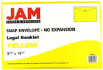 JAM Paper Premium Plastic Document File, Legal, Yellow, 3/Pack (219S0YEX3)