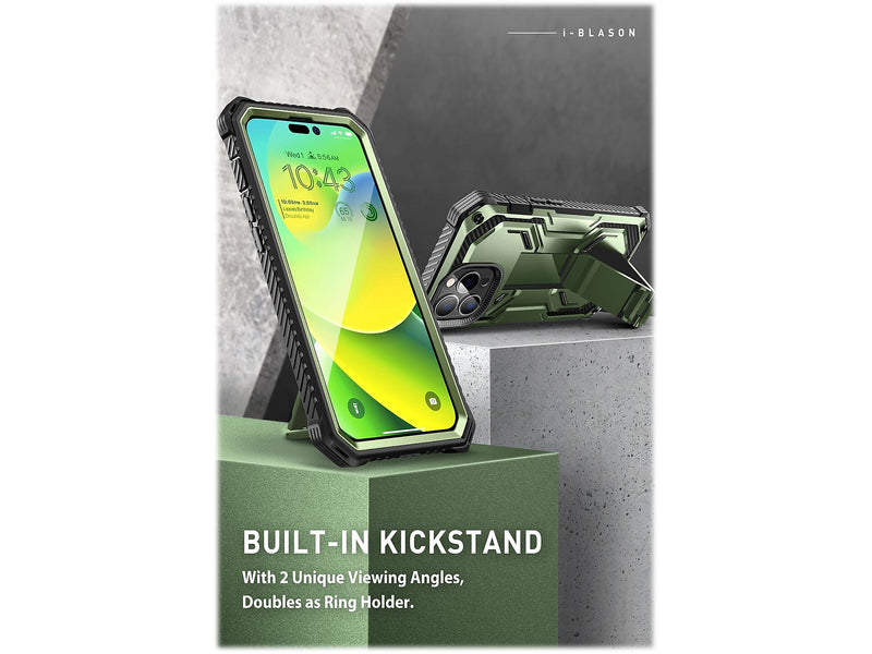 i-Blason Armorbox Dark Green Rugged Case for iPhone 14 Pro (iPhone2022Pro-6.1-Armorbox-SP-Guldan)