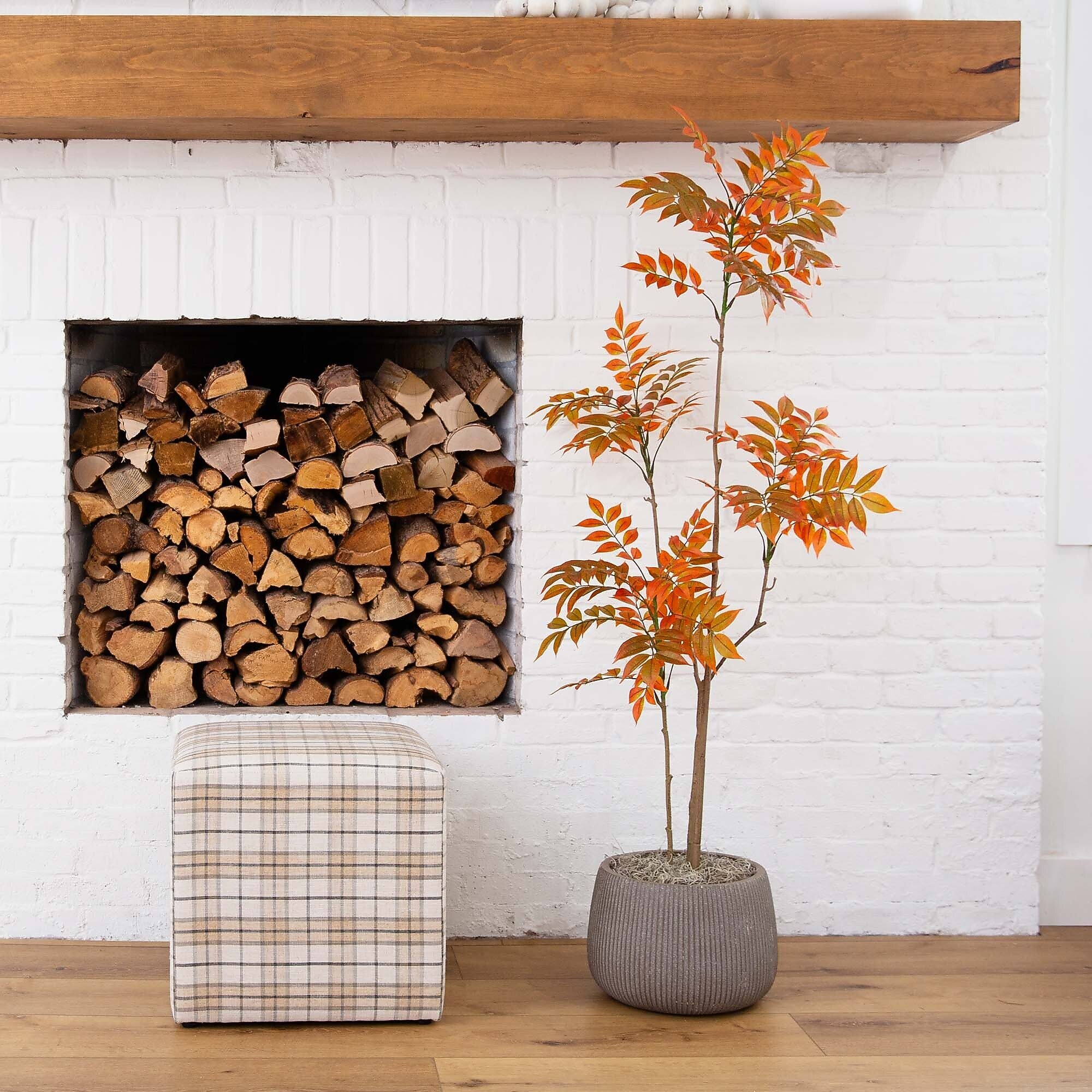 Nearly Natural 5' Autumn Minimalist Sumac Artificial Fall Tree (T4822)