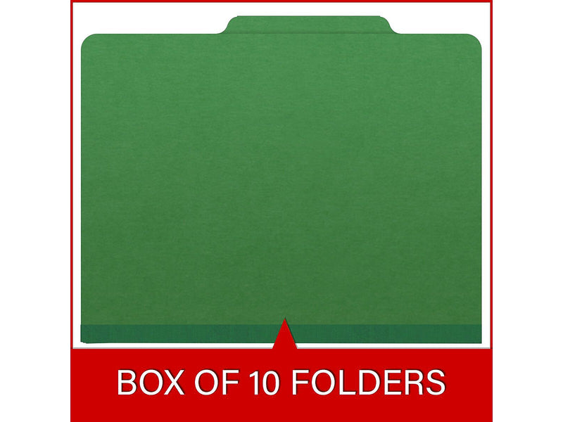 Medical Arts Press Pressboard Classification Folder, 1 Divider, 2" Expansion, Letter Size, Moss Green, 10/Box