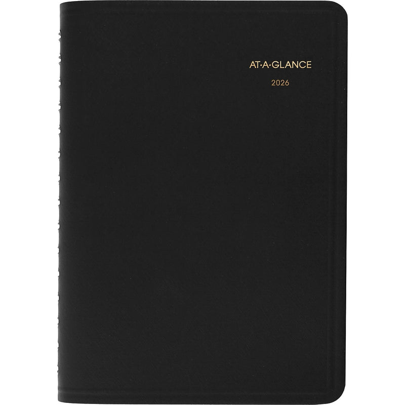 2026 AT-A-GLANCE 5" x 8" Daily Appointment Book Planner, Faux Leather Cover, Black (70-800-05-26)