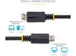 StarTech 6' 4K DisplayPort to DisplayPort Cable, Male to Male, Black, 10/Pack (DISPLPORT6L10PK)