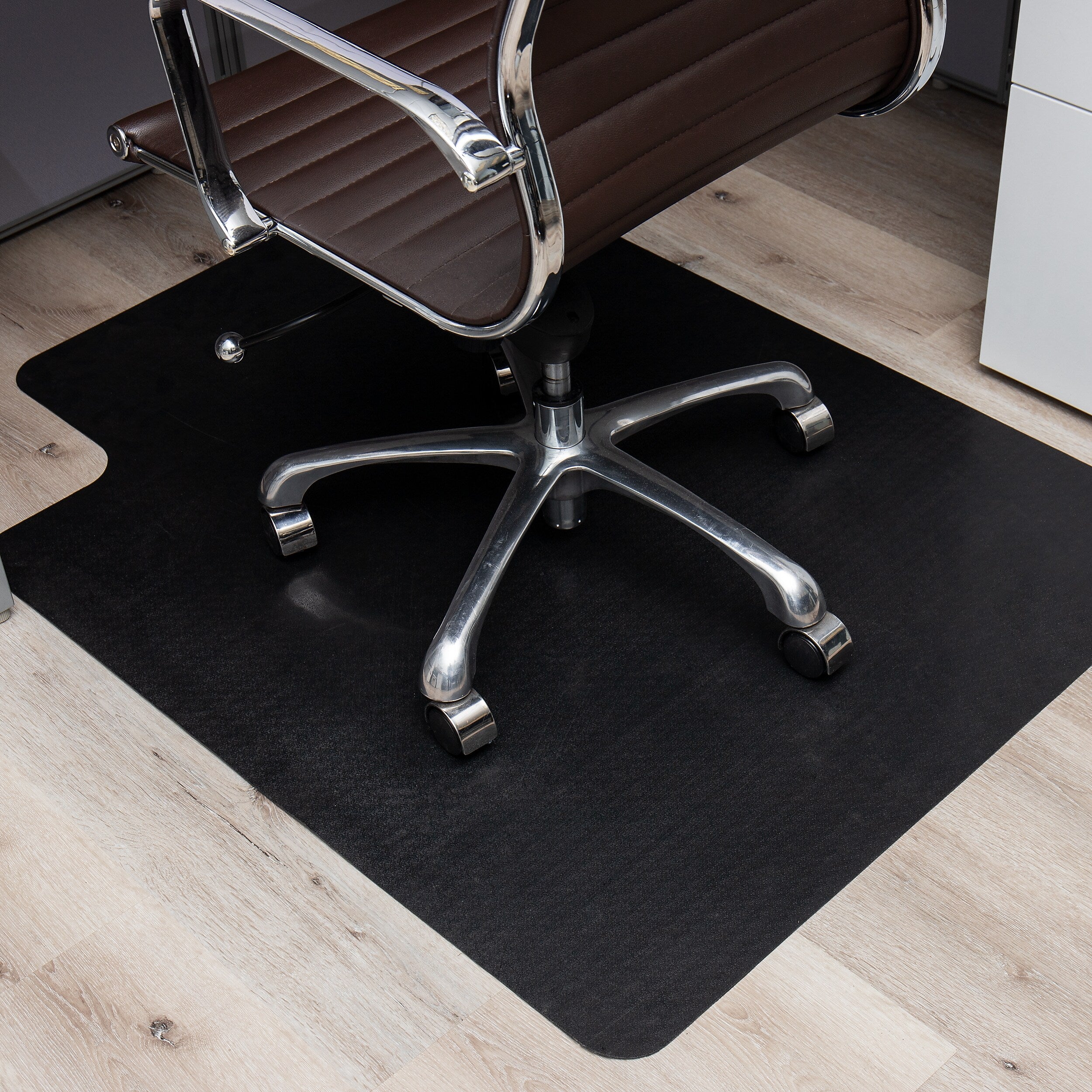 Mind Reader Hard Floor Chair Mat with Lip, 36" x 48'',Set of 2, Black (2OFFCMAT-BLK)