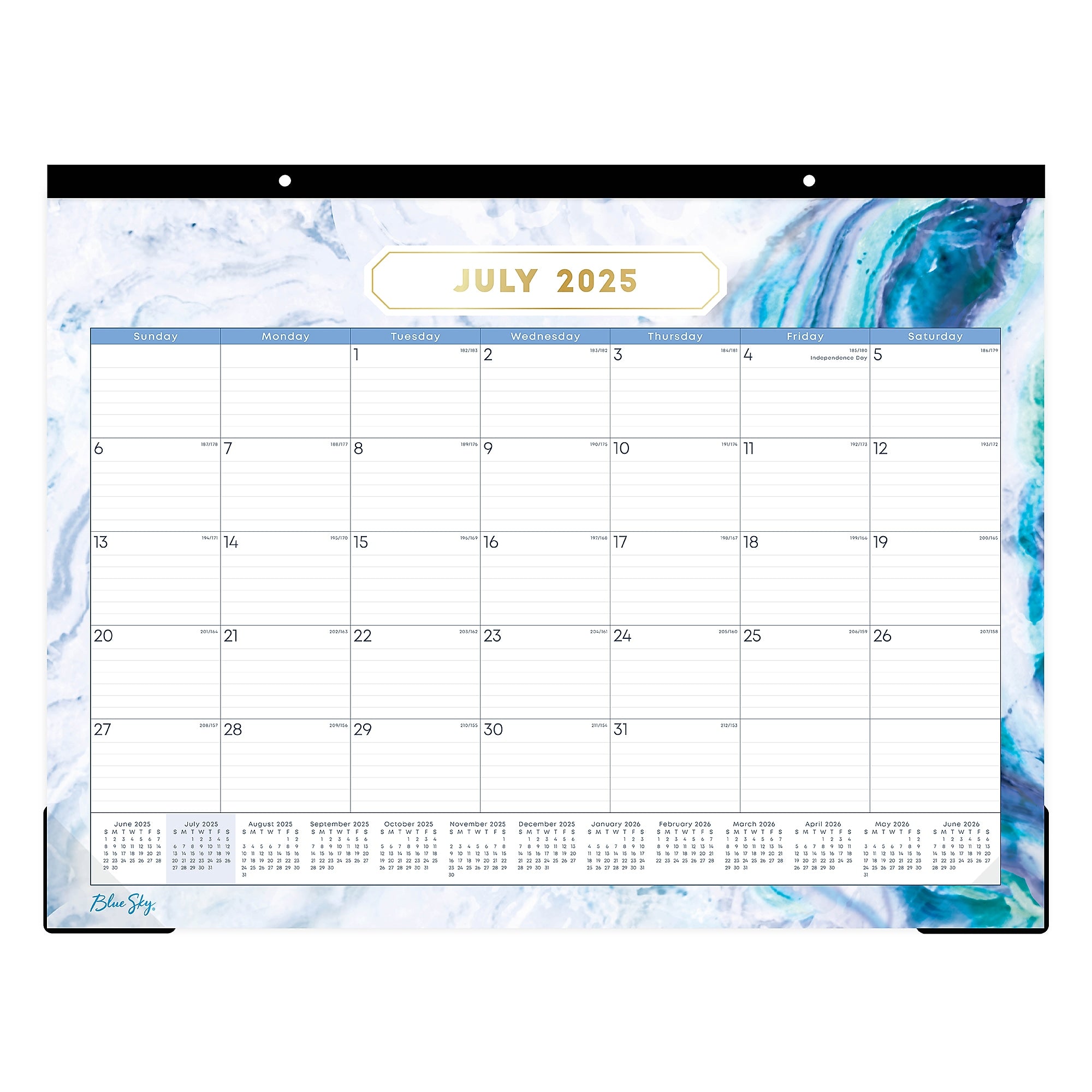 2025-2026 Blue Sky Gemma 22" x 17" Academic Monthly Desk Pad Calendar (141377-A26)