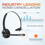 Delton 10X Microphone Wireless Noise-Canceling Bluetooth Mono Trucker Headset, Over-the-Head, Black (DBTHEAD10X)