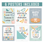 Hadley Designs 11" x 14" Boho Math Bulletin Board Classroom Decor Posters, 6/Set (HDDX004BEB10P)
