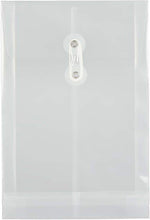JAM Paper Premium Plastic Filing Envelope with Button & String Closure, Clear, 3/Pack (472B1CLX3)
