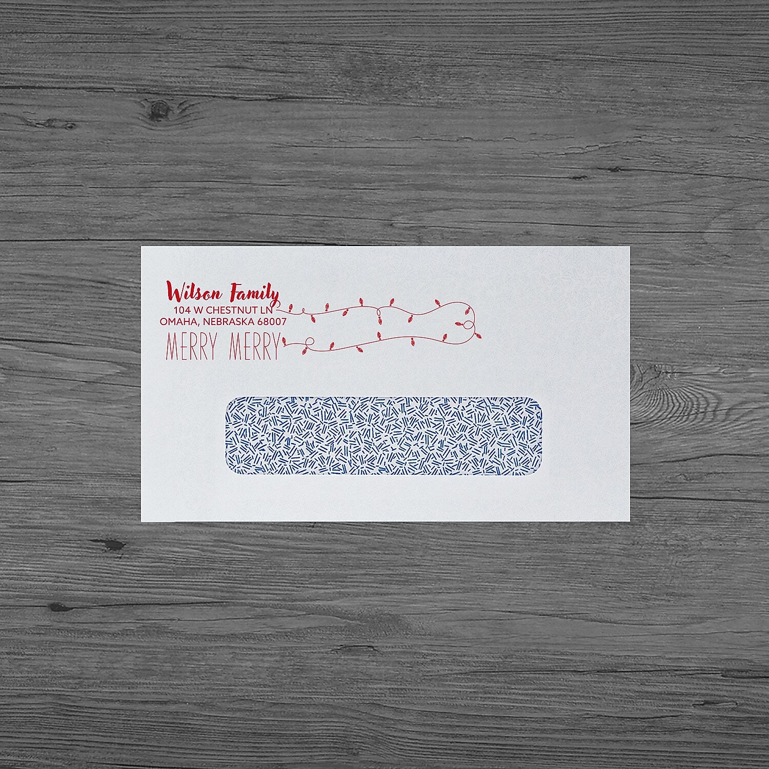 #6-3/4 Window Envelope, Black, Red or Dark Blue, Qty 2500