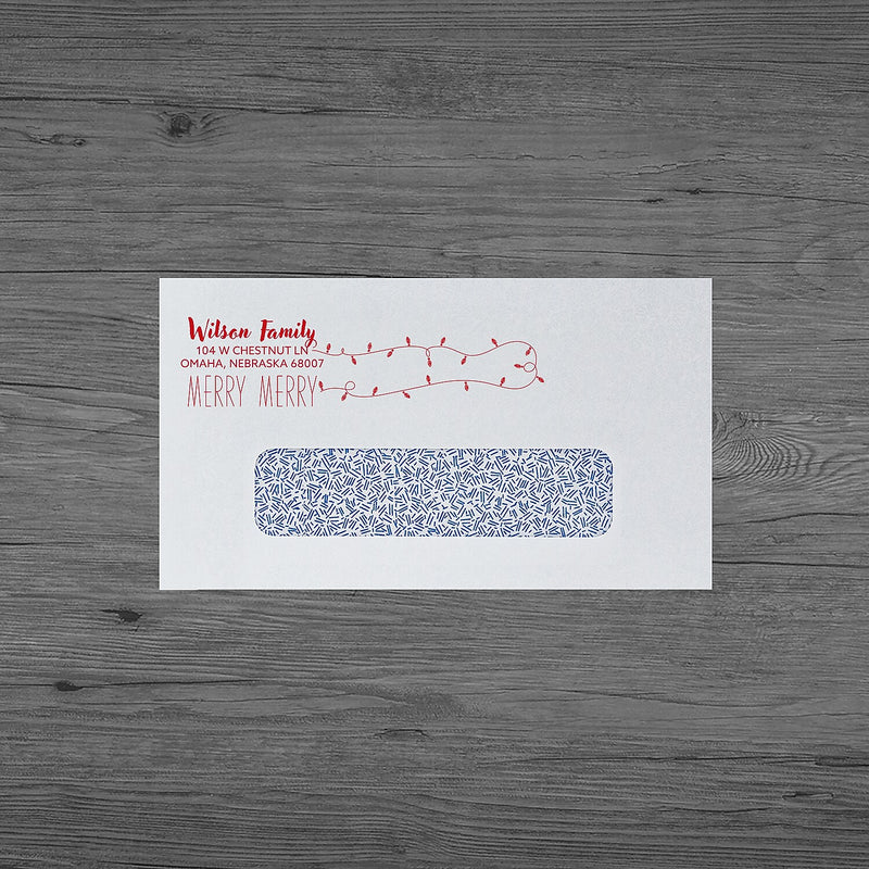 #6-3/4 Window Envelope, Black, Red or Dark Blue, Qty 2500