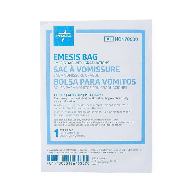 Medline Emesis Bag with Graduation, Clear, 36 oz (NON70600H)