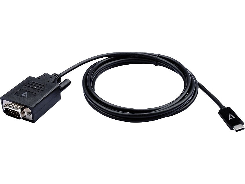 V7 USB-C to VGA Video Adapter Cable, Male to Male, Black (V7UCVGA-2M)