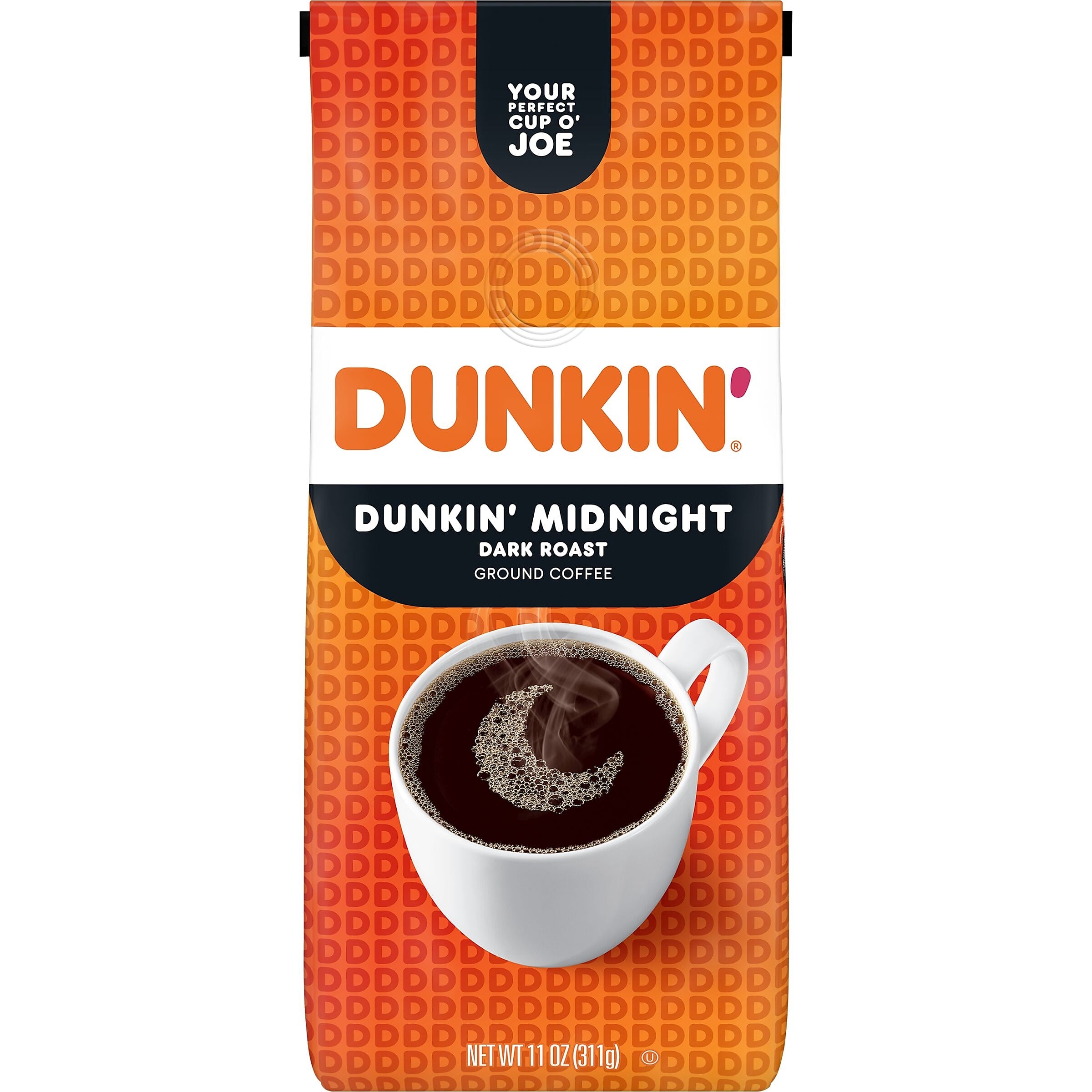 Dunkin' Midnight Ground Coffee, Dark Roast, 11 oz., Each (SMU00076)