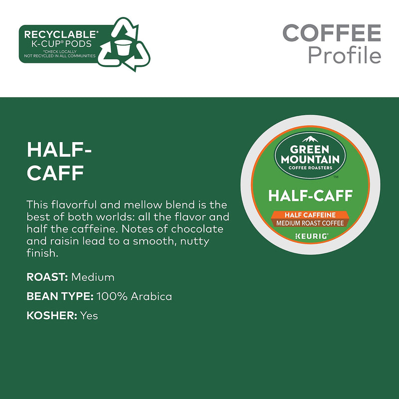 Green Mountain Coffee Roasters Half-Caff Coffee Keurig® K-Cup® Pods, Medium Roast, 48/Box (357446)