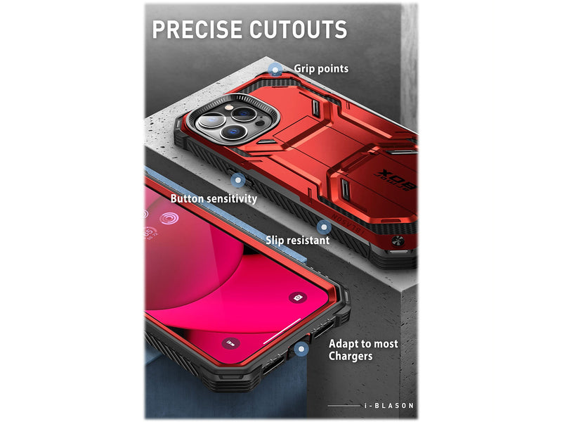i-Blason ArmorBox Metallic Red Rugged Case for iPhone 14 Pro (iPhone2022Pro-6.1-Armorbox-SP-Ruddy)