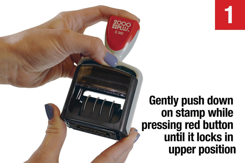 2000 Plus S-360 Received Rectangle Dater Stamp, Blue and Red Ink, 1 3/4" x 1 1/4" (011034)