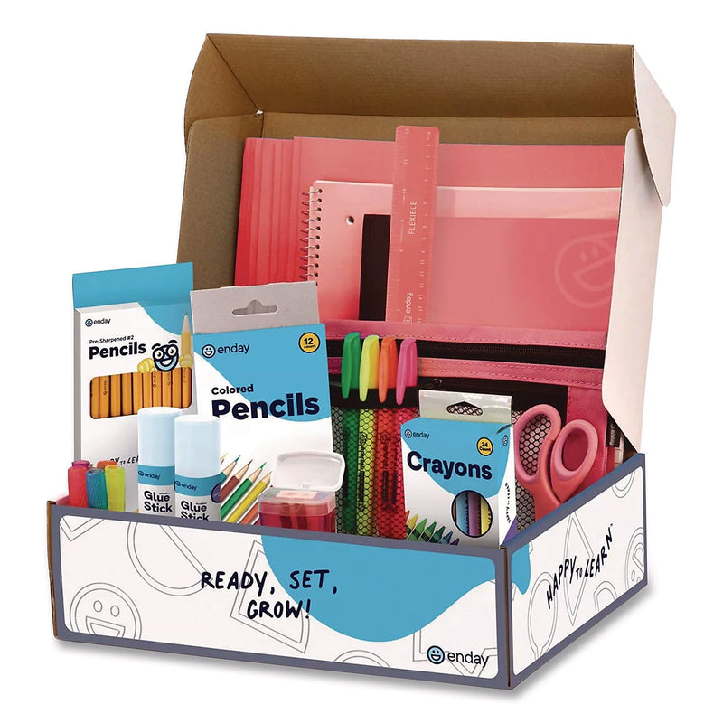 Enday Back to School Supplies Kit for Grades K-5, Red (1319)