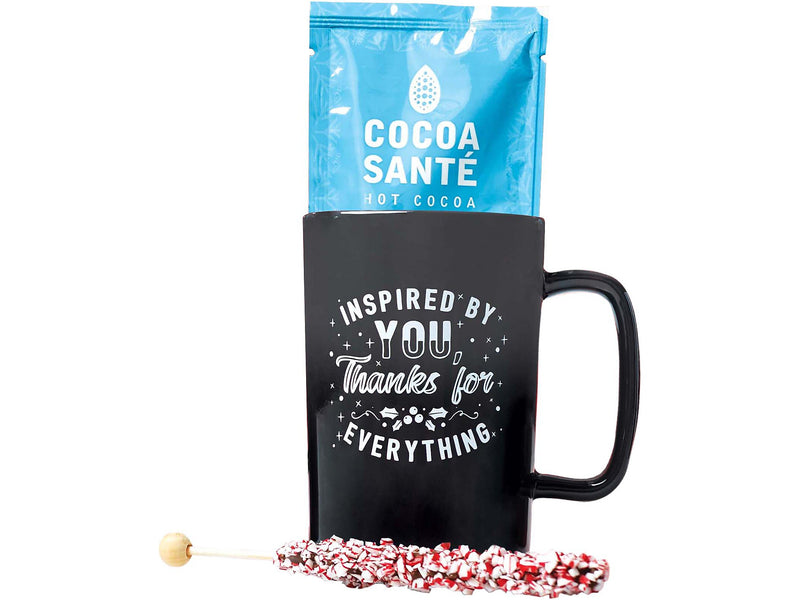 Baudville Dazzling Ombre "Thanks for Everything" Coffee Mug, 14 oz., Black/White (92947)
