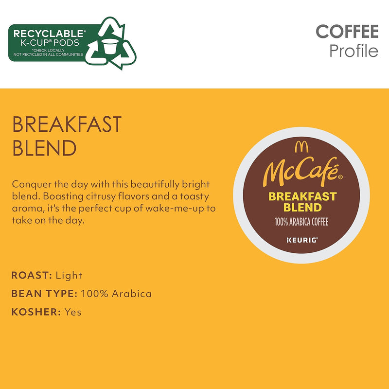 McCafe Premium Roast Decaf Coffee Keurig® K-Cup® Pods, Medium Roast, 96/Carton (080443CT)