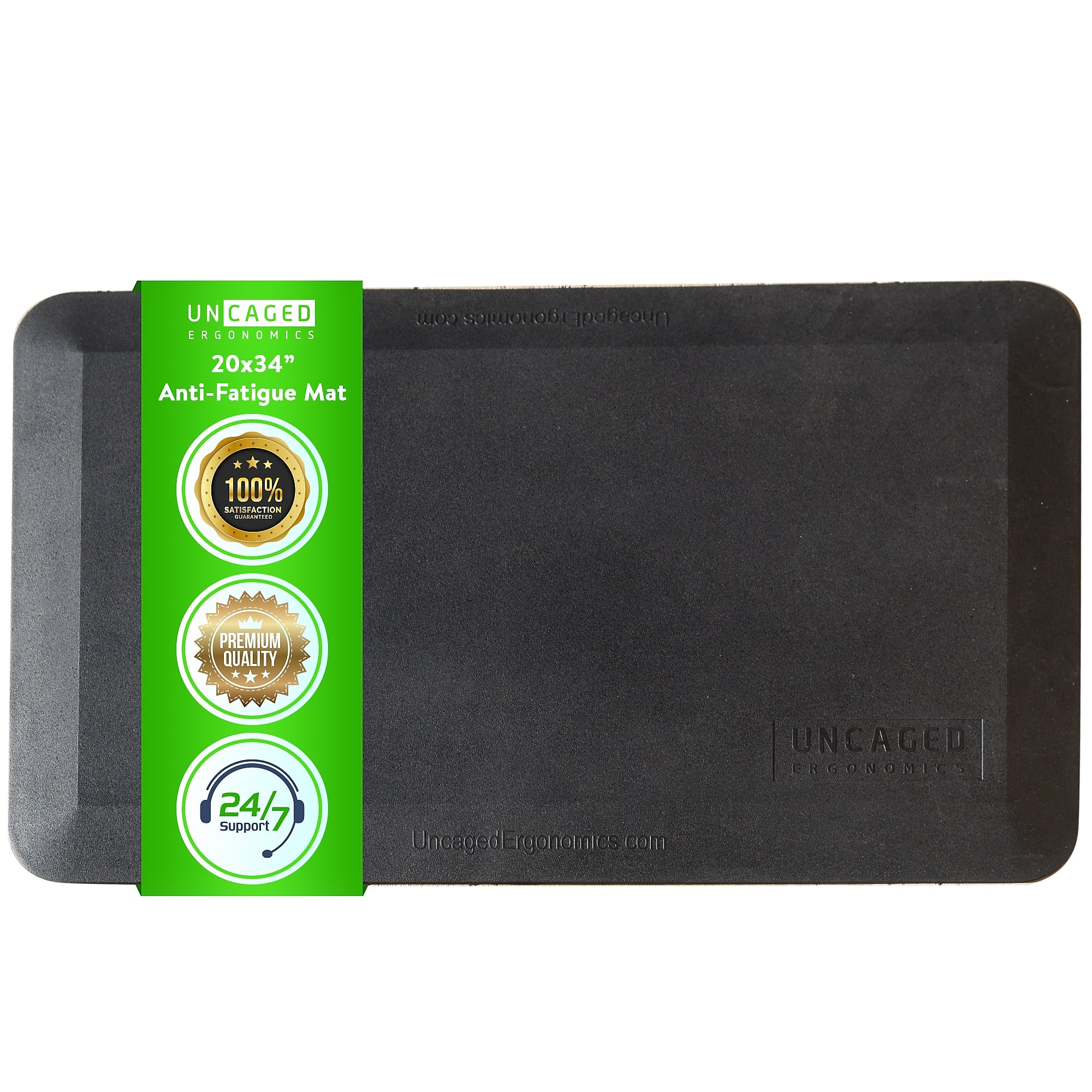 Uncaged Ergonomics Anti-Fatigue Mat, 34" x 20", Black (MAT34)