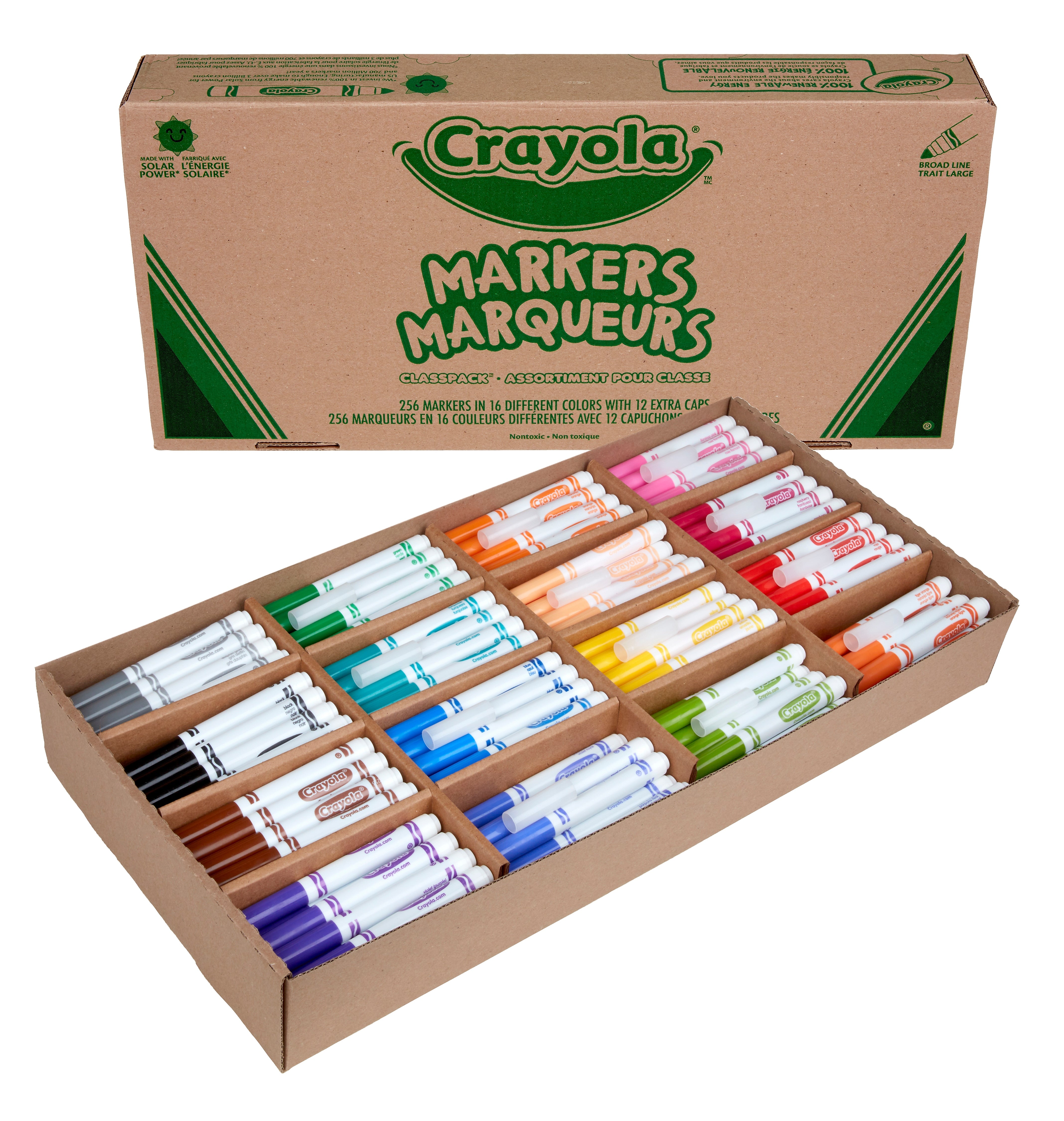 Crayola Kid's Markers, Broad Line, Assorted Colors, 256/Carton (58-8201)