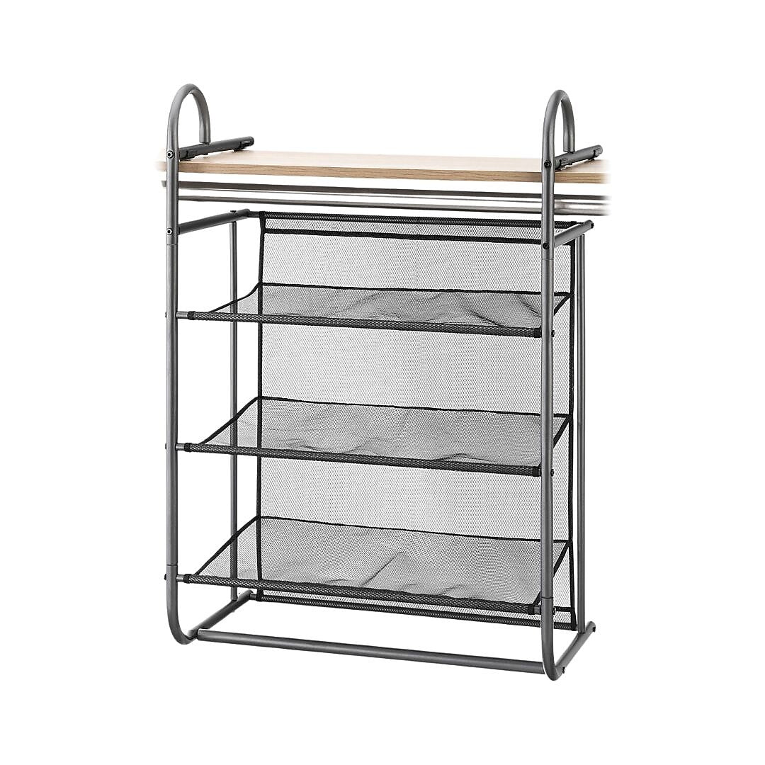 Whitmor 3-Shelf Hanging Closet Organizer, Black (6905-12085)
