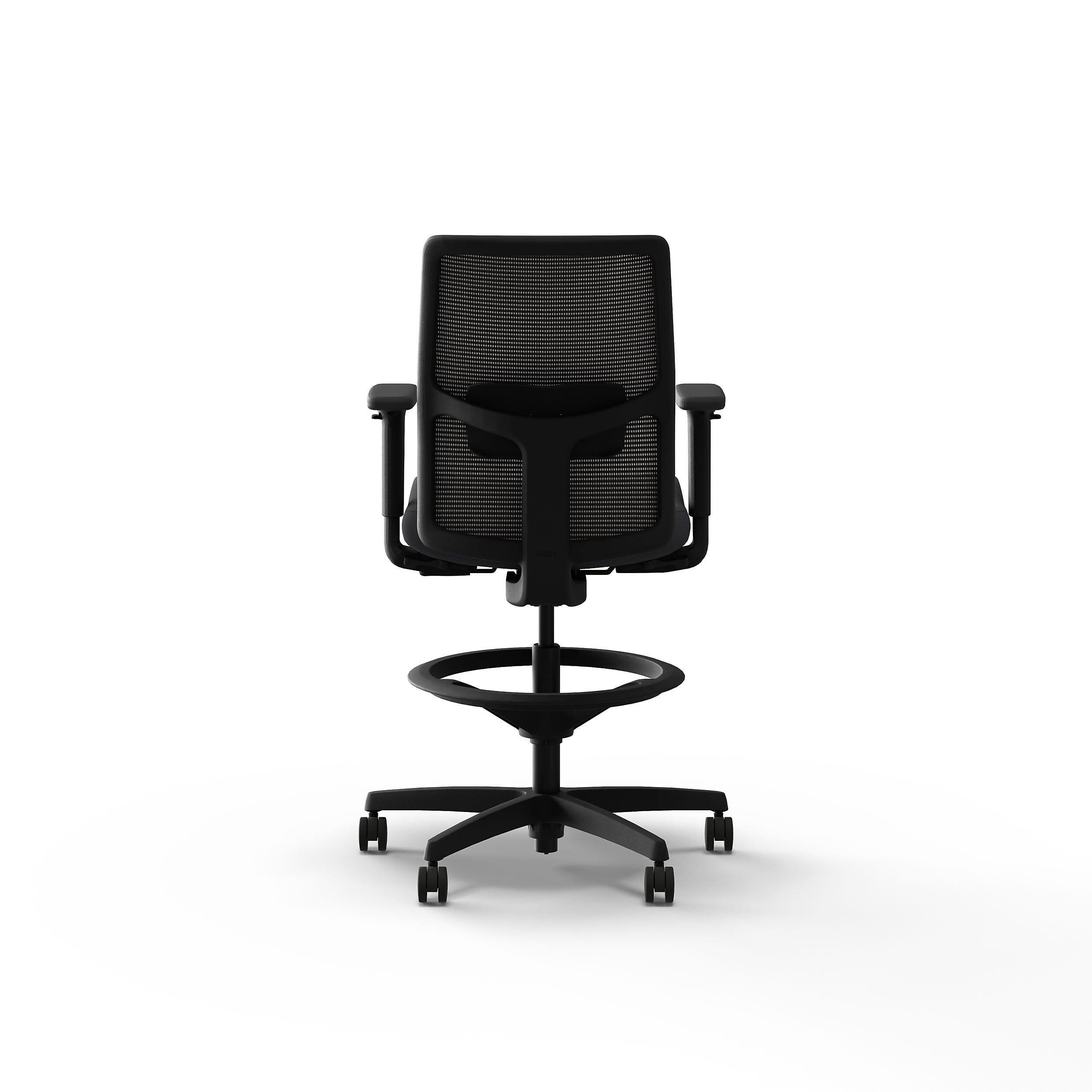 HON Ignition 2.0 Mesh/Vinyl Task Stool with Backrest and Footrest, Black/Basalt (HITSM.S1.A.H.IM.SX23.BL.SB.T)