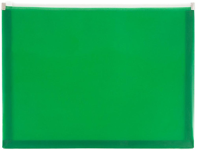 JAM Paper Premium Plastic Document File, 1 Pocket, Letter, Green, 3/Pack (218Z1grx3)