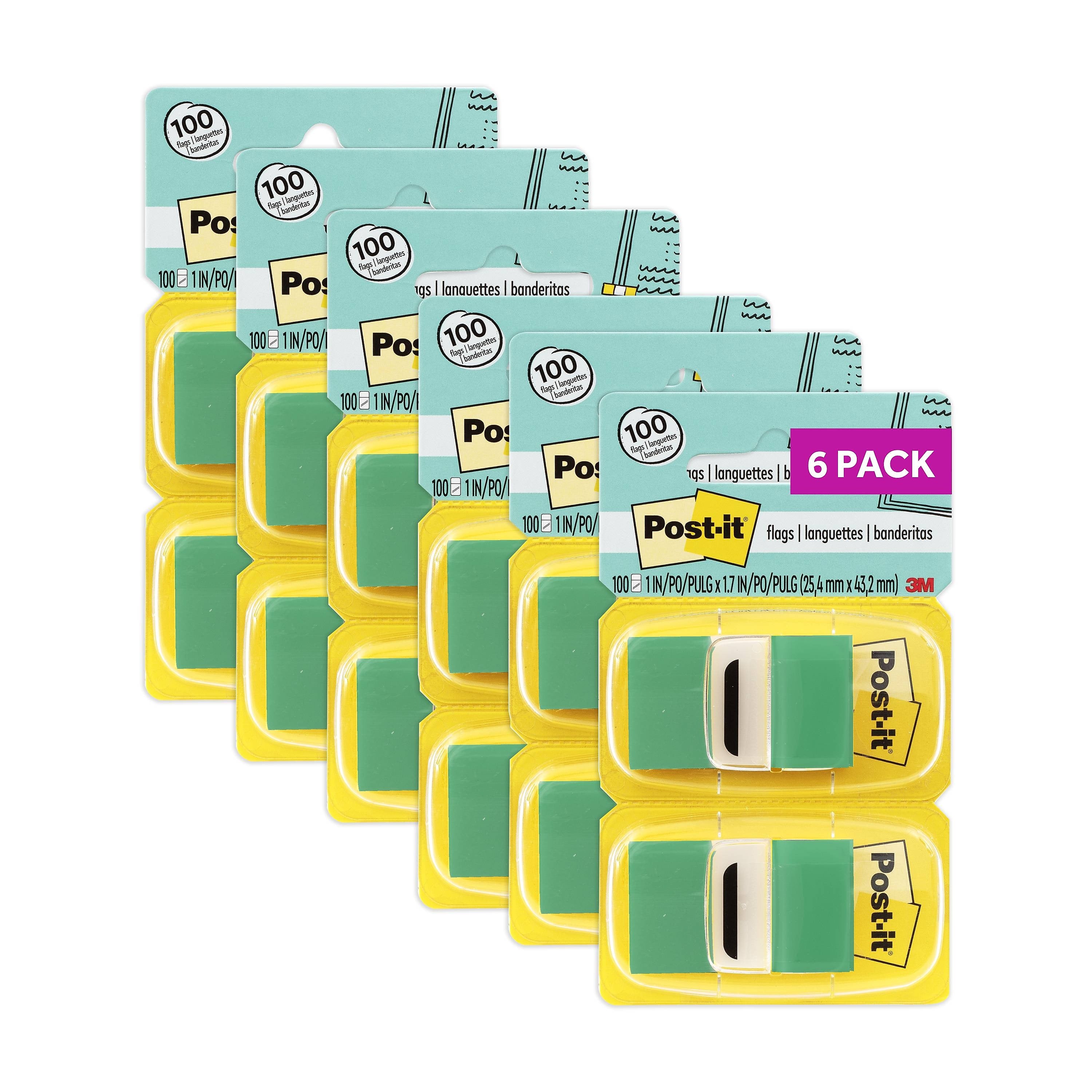Post-it Flags Value Pack, 1", Green, 50 Flags/Pad, 12 Pads/Pack (680-GN12)