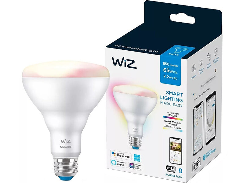 WiZ 65W Equivalent BR30 LED Smart Bulb, White (603456)