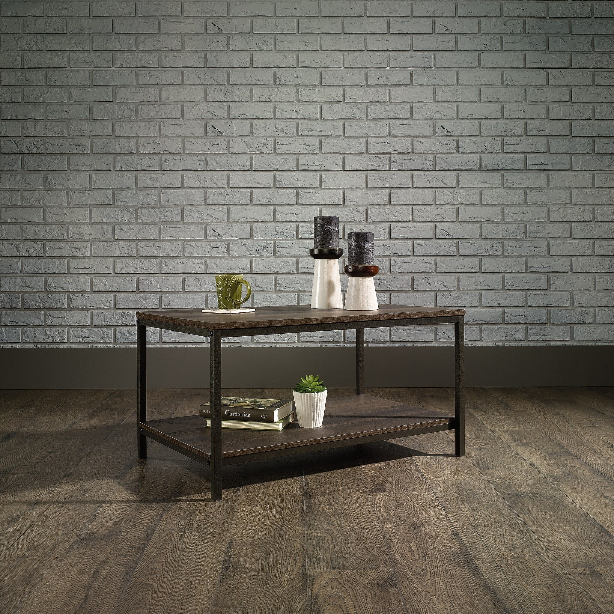 Sauder North Avenue 31"W x 20"D Coffee Table, Smoked Oak (423025)