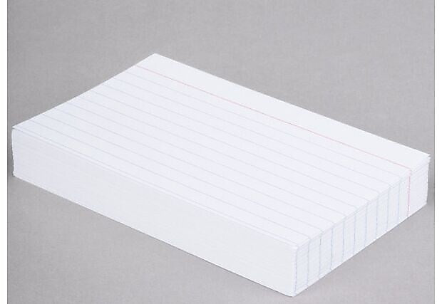 Universal Ruled Index Cards, 3" x 5", White, 100/Pack