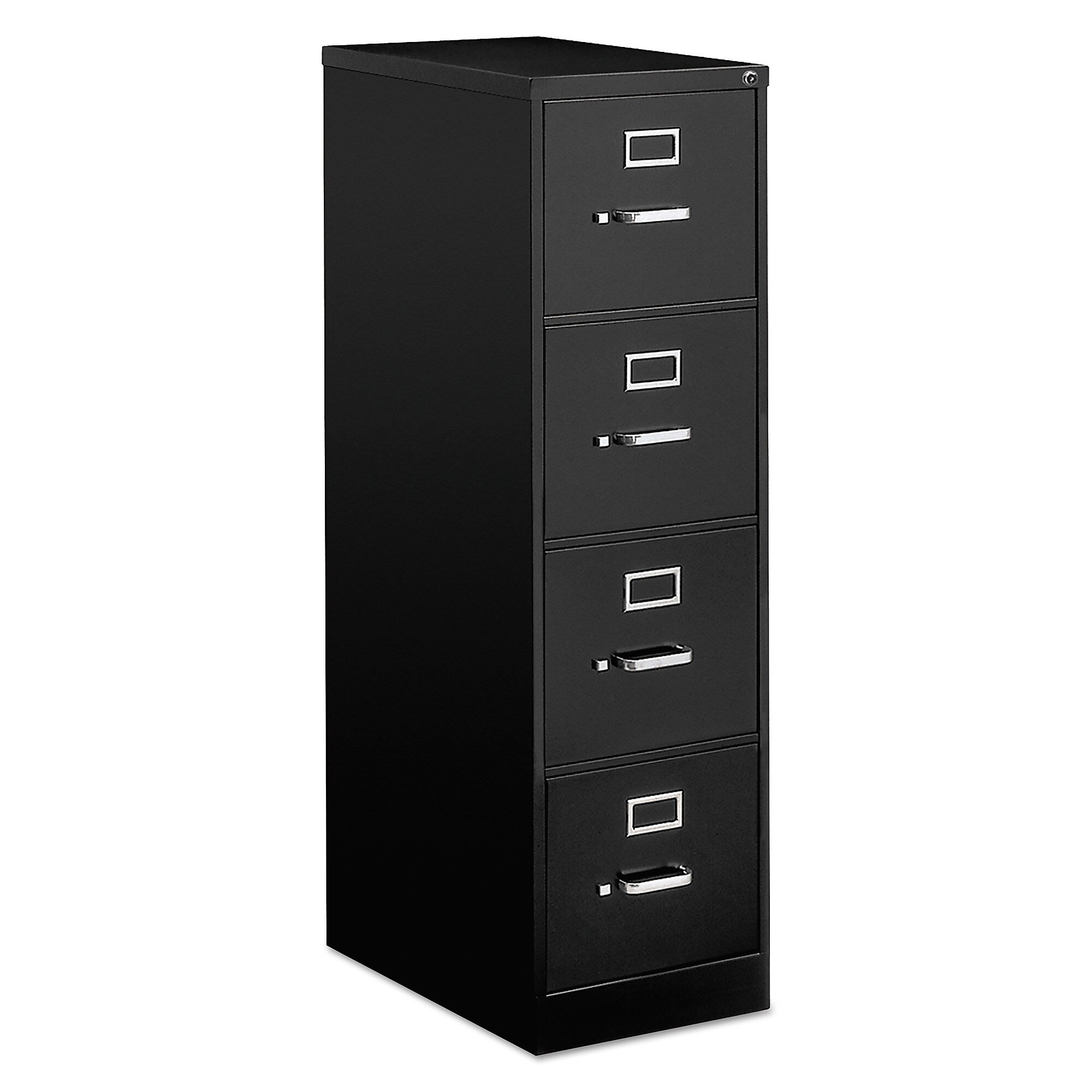 Alera® Economy Vertical File, 4 Letter-Size File Drawers, Black, 15" x 25" x 52"